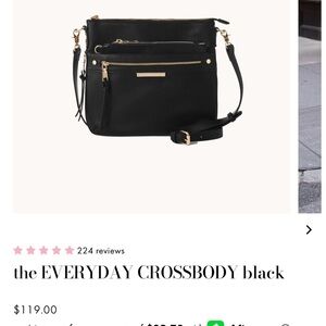 Poppy & Peonies Black Crossbody Bag with Gold Details